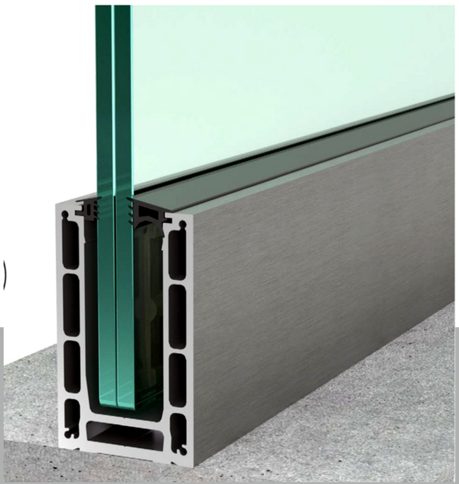Profil FBL90 pentru balustradă din sticlă